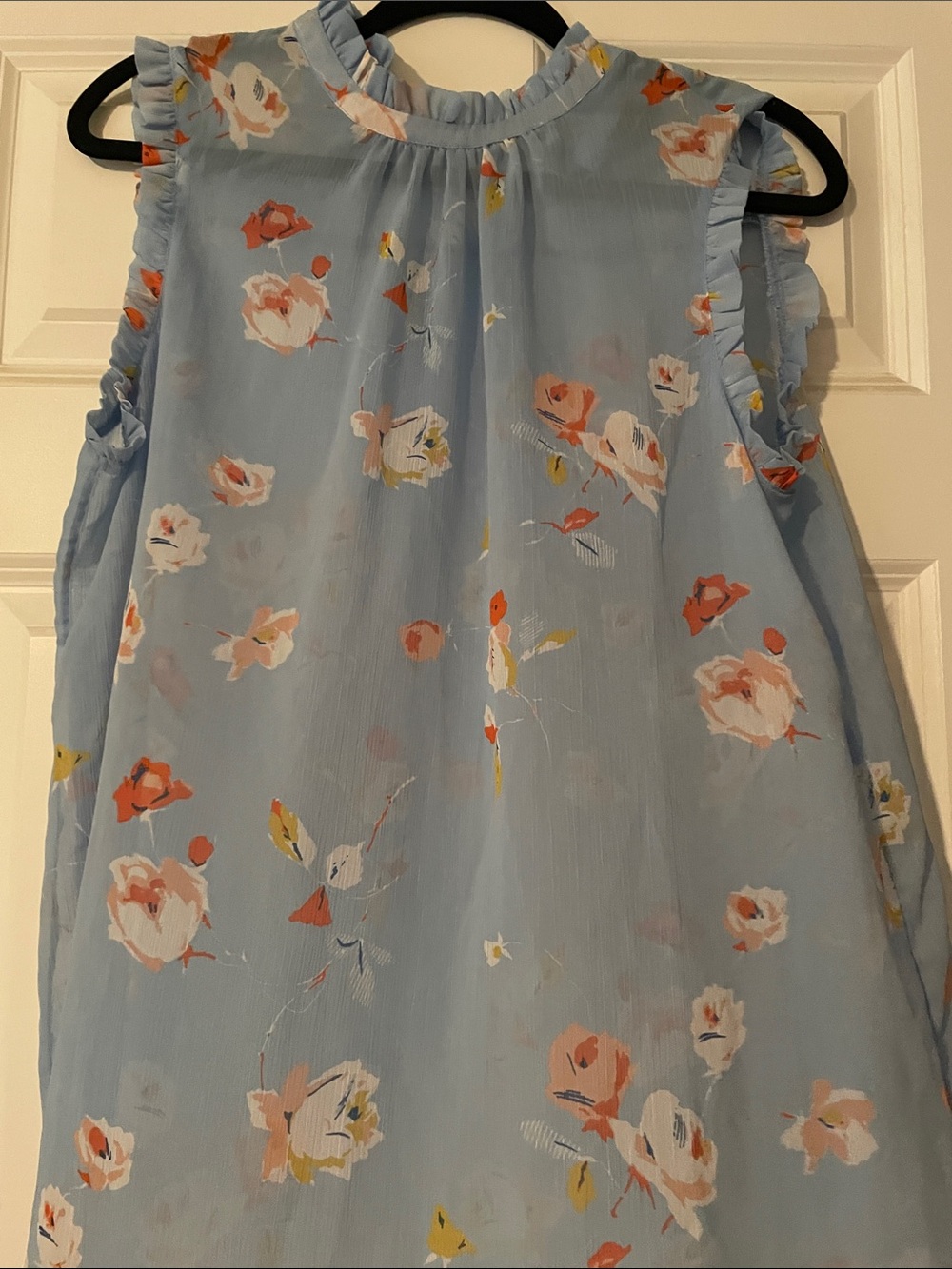 Who What Wear Light Blue Floral Sundress Skirt